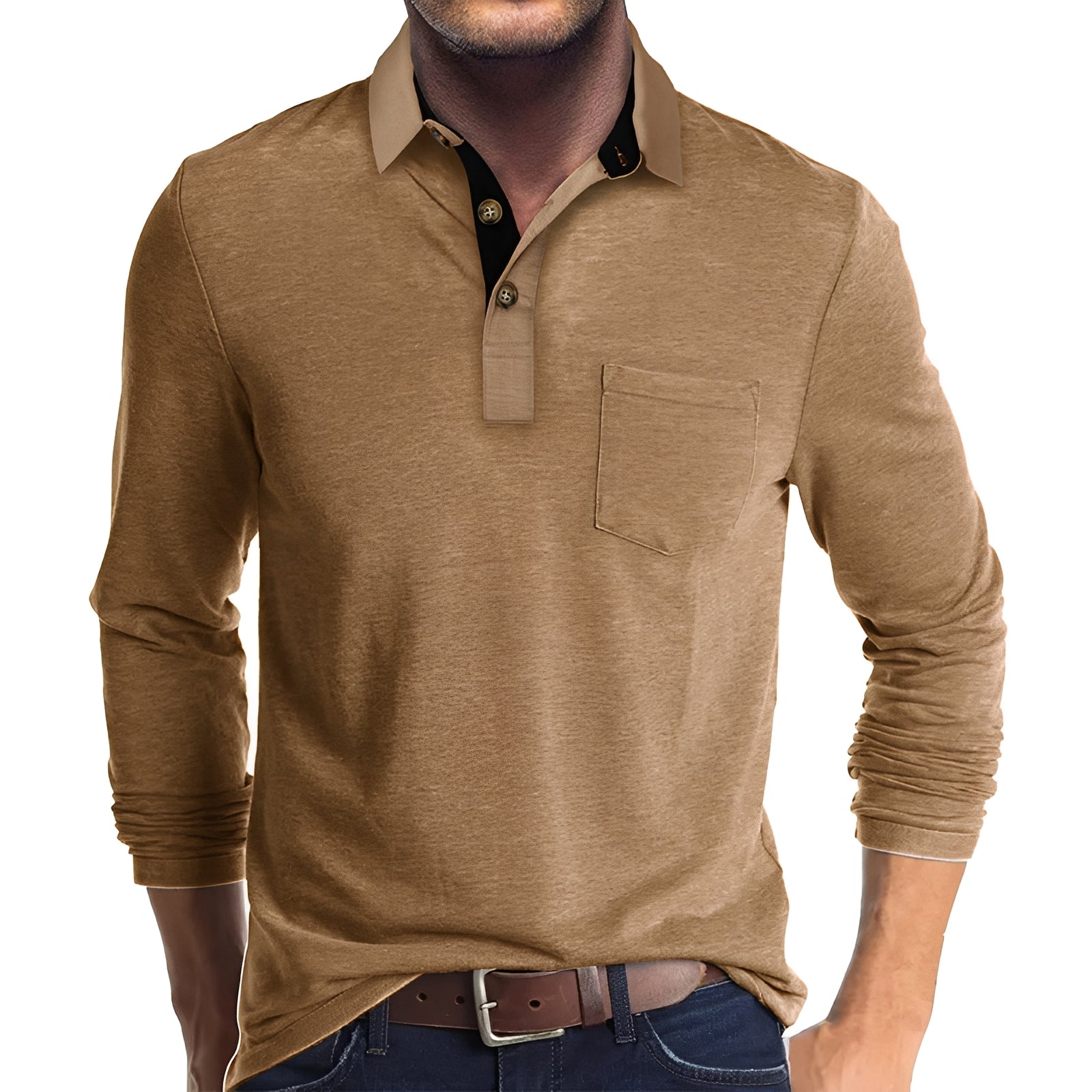 Marty - Bequemes Herren-Poloshirt mit langen Ärmeln