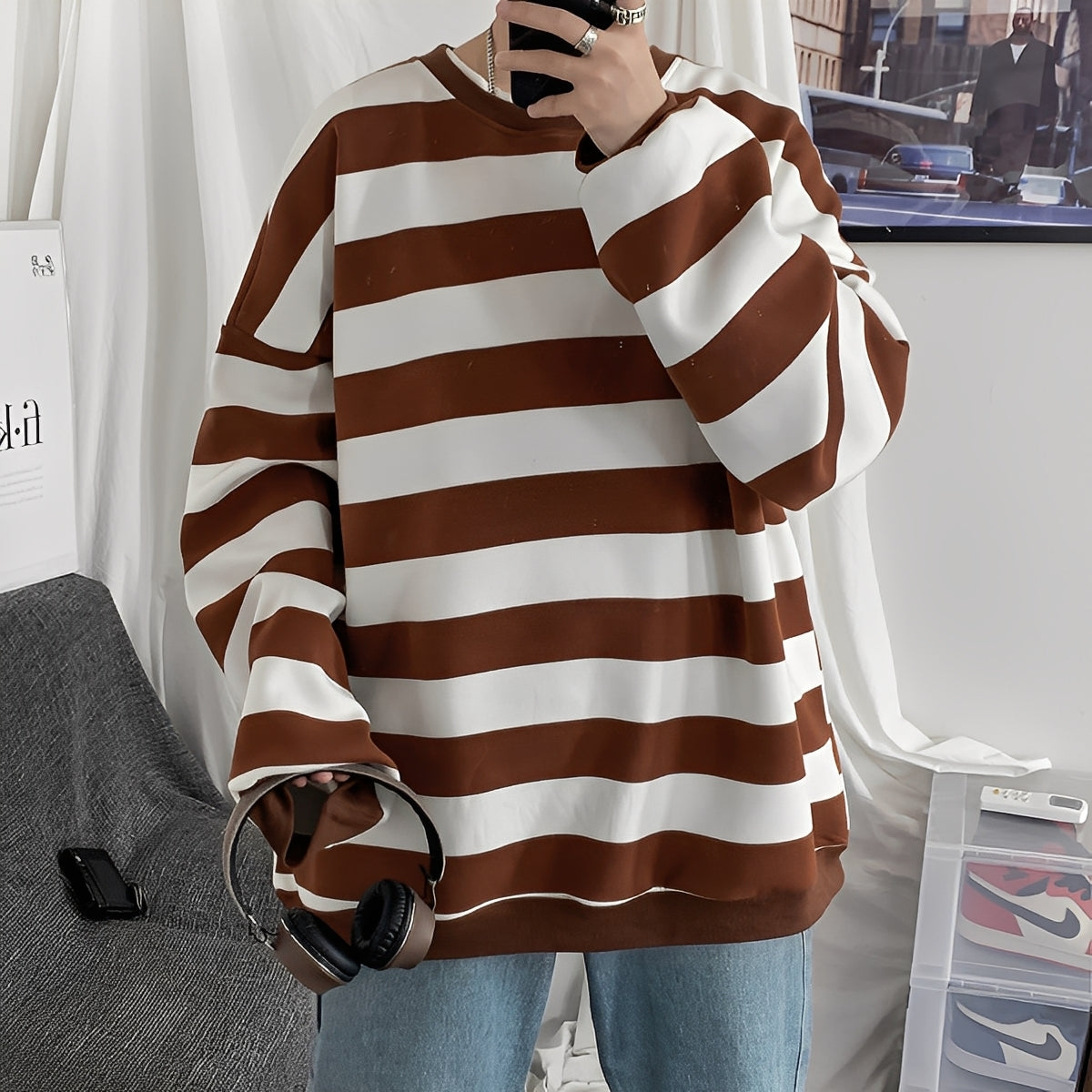 Christian - Herrenpullover im lockeren Stil mit Streifen