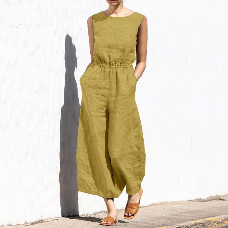 Angela - Entspannter ärmelloser Damenjumpsuit