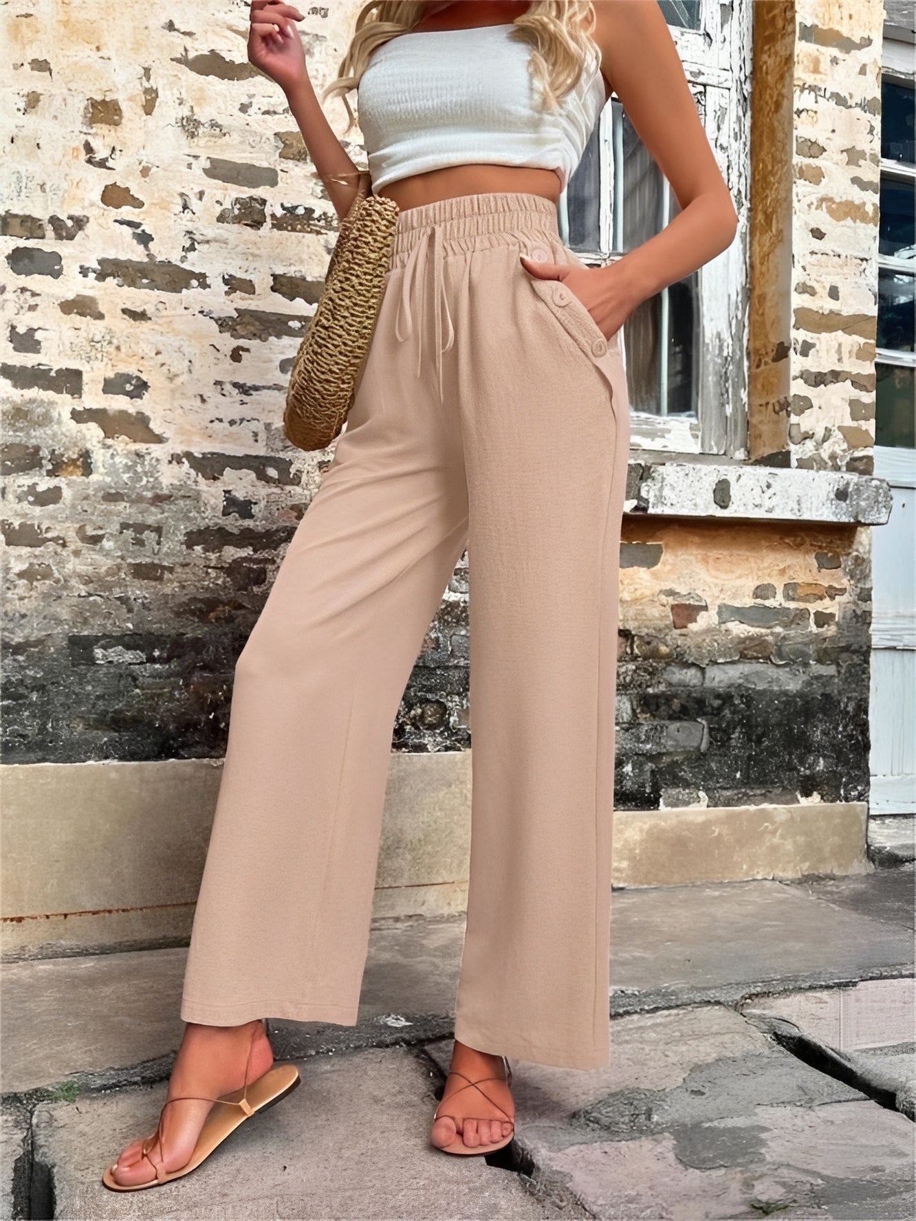 Allie - Modische, weit geschnittene Damenhose mit hoher Taille