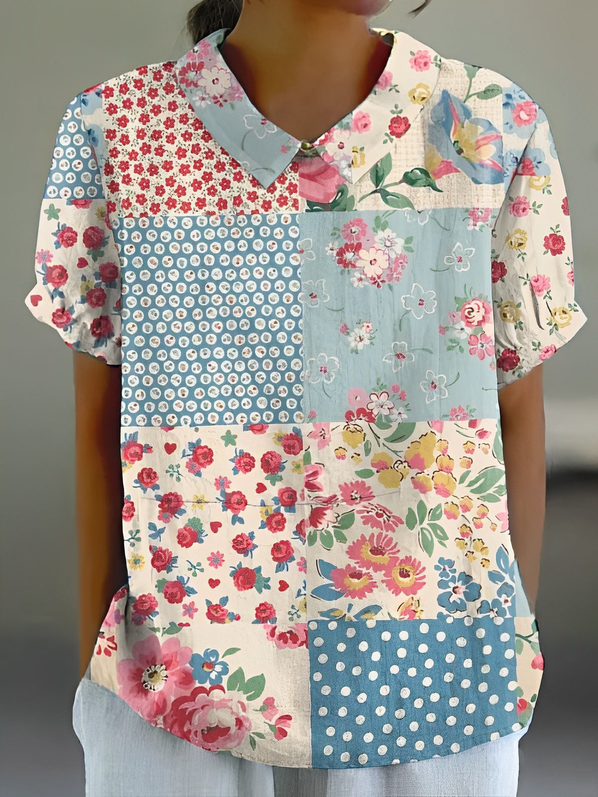 Teresa - Lockeres Hemd mit Blumenprint für Damen