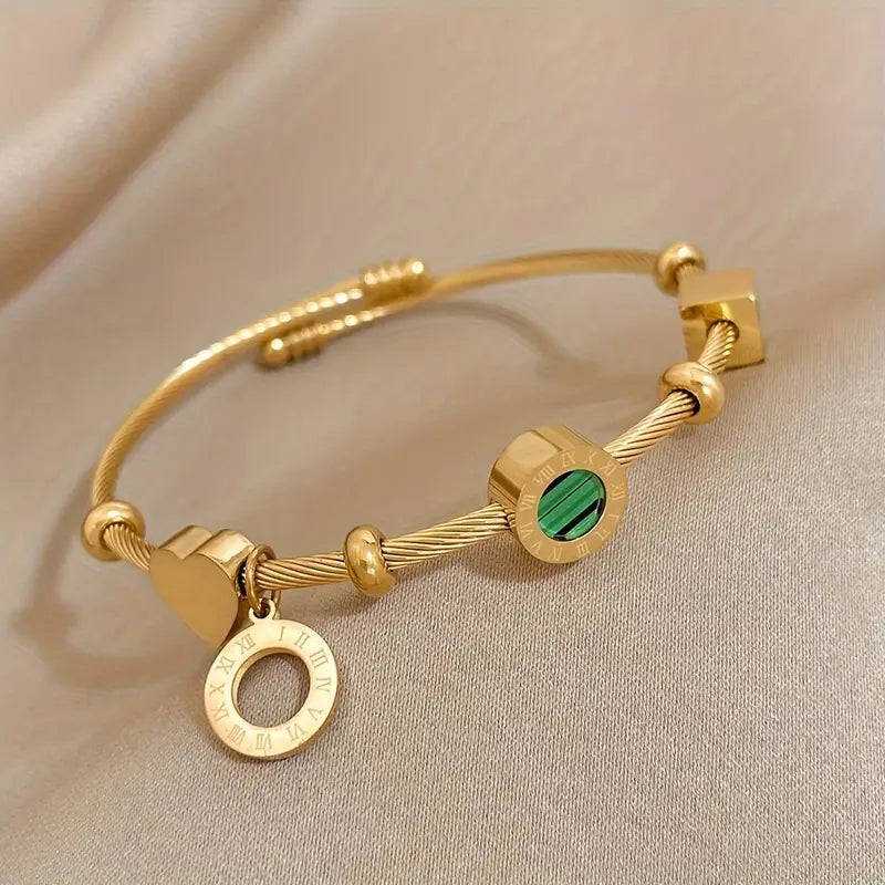 Rhian – Goldfarbenes Signaturarmband