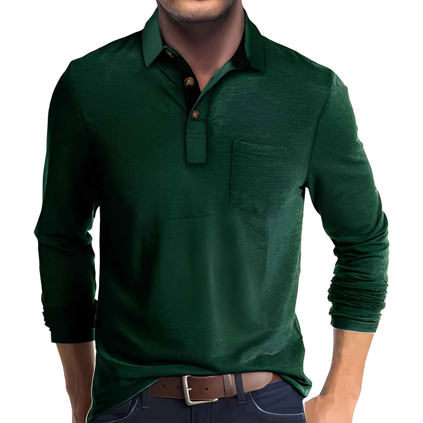 Marty - Bequemes Herren-Poloshirt mit langen Ärmeln