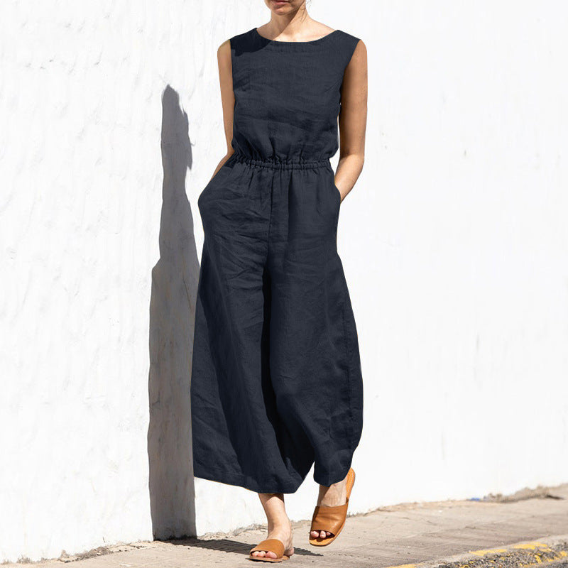 Angela - Entspannter ärmelloser Damenjumpsuit