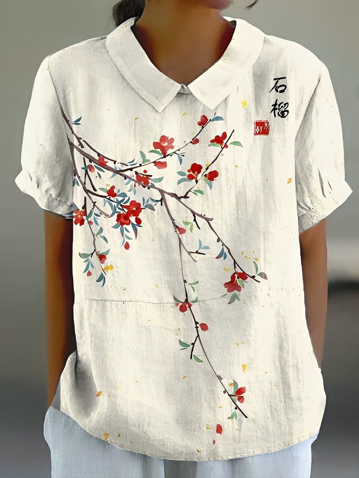 Teresa - Lockeres Hemd mit Blumenprint für Damen