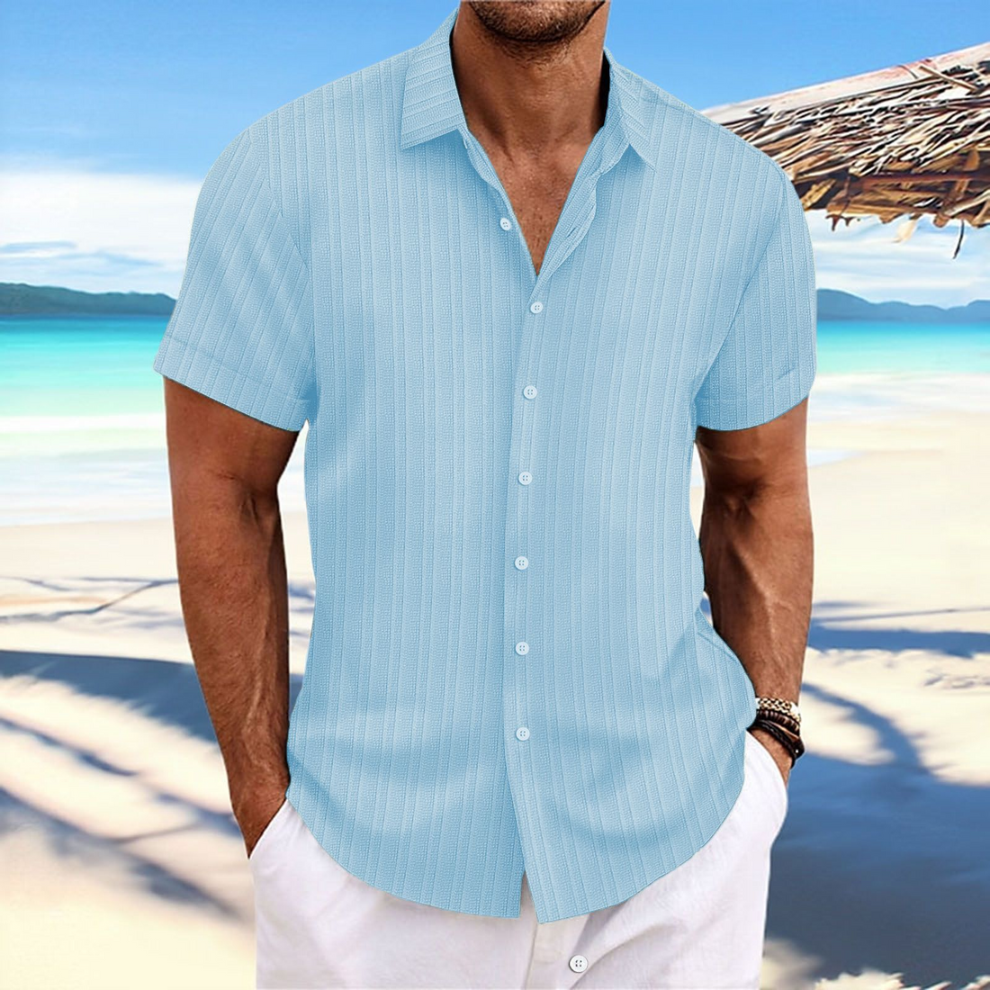 Deryck - Herren Sommerhemd mit Streifen