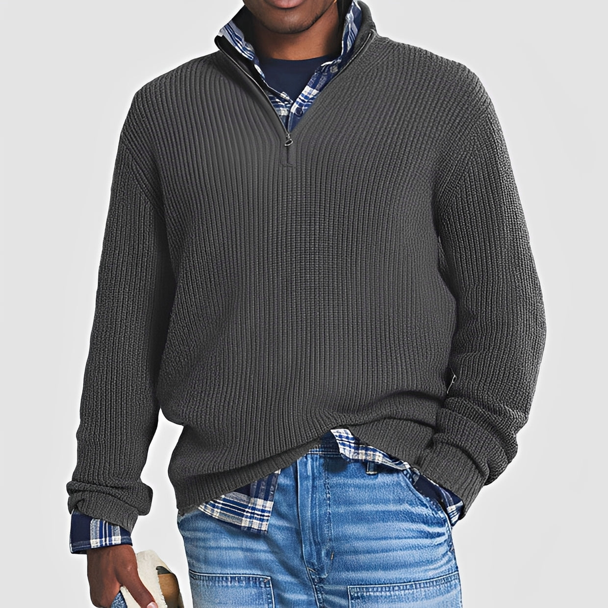 Constantine - Warmer Pullover mit halbem Zipper