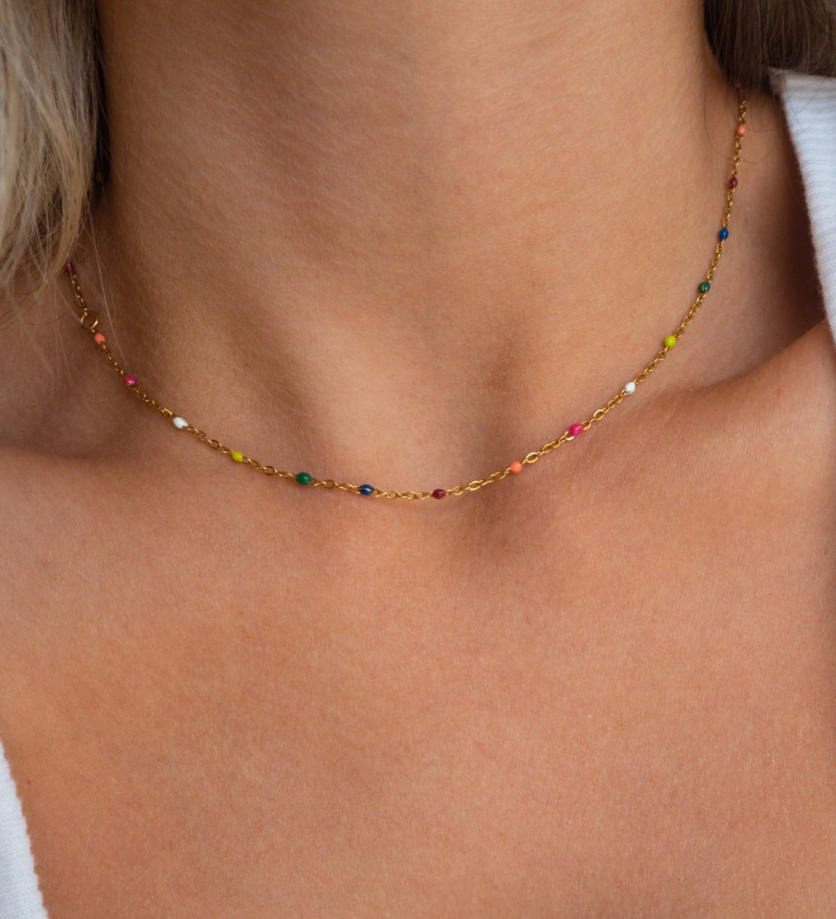 Alba - Halskette in Regenbogenfarben und Gold