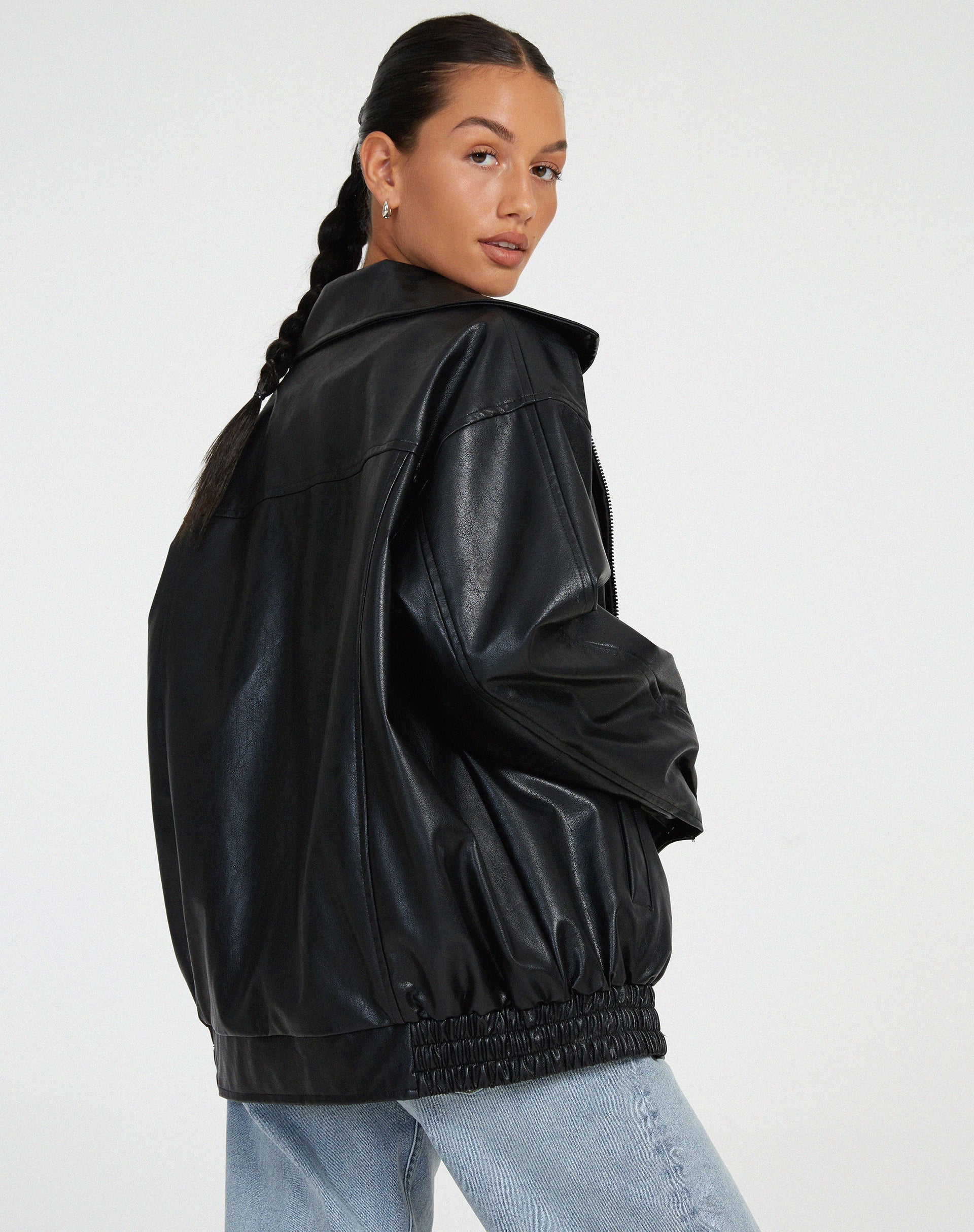 Sophia – Lässige Oversize-Jacke aus Leder