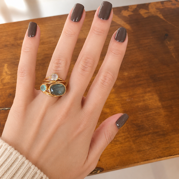 Miranda – Vintage-Ring mit blauem Edelstein