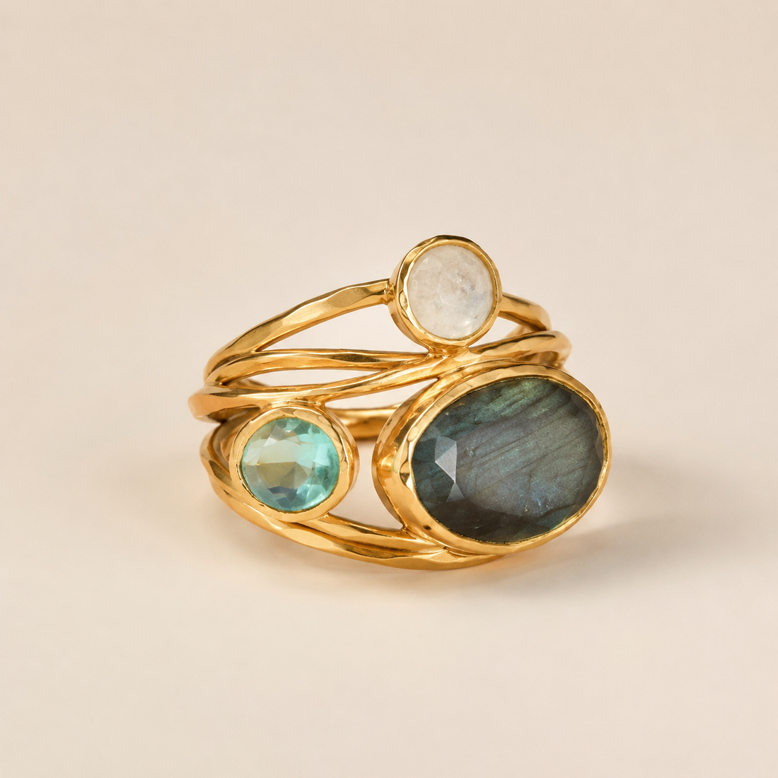 Miranda – Vintage-Ring mit blauem Edelstein