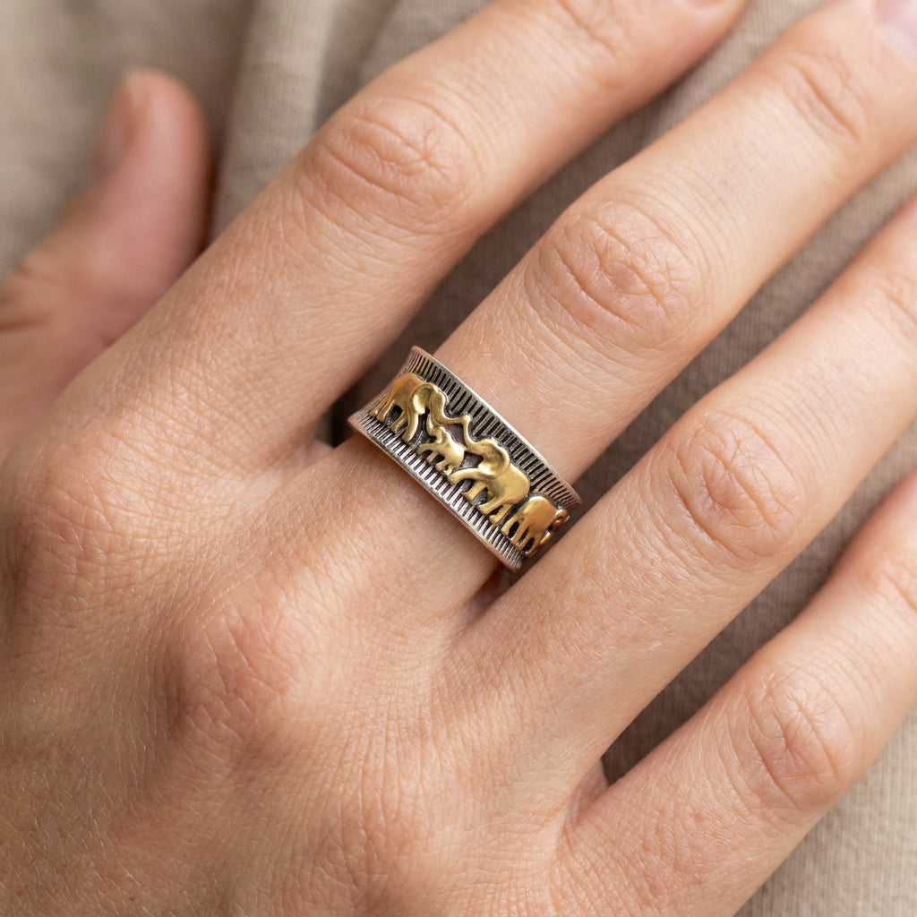 Eli – Vintage goldfarbener Elefantenring