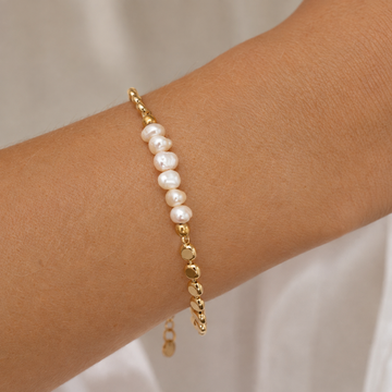 Siena - Perlenarmband mit Disc-Kette
