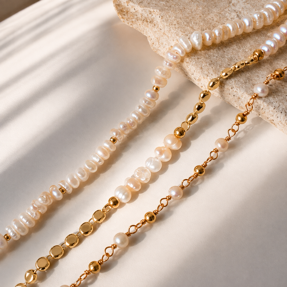 Siena - Perlenarmband mit Disc-Kette