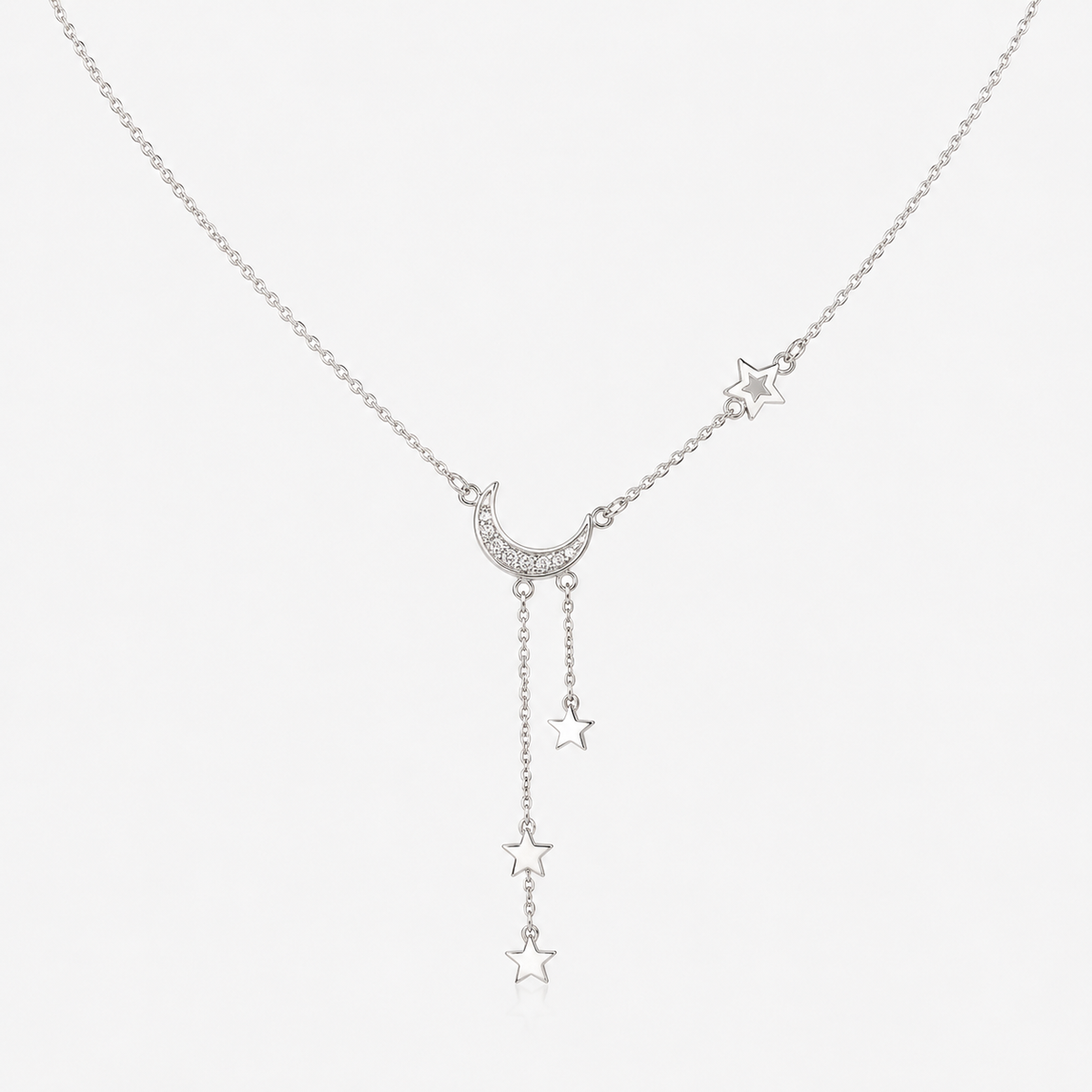 Lunara – Halskette in Silber mit Mond und Sternen