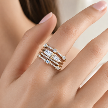 Shuvee – Vintage Goldring-Set mit Zirkon