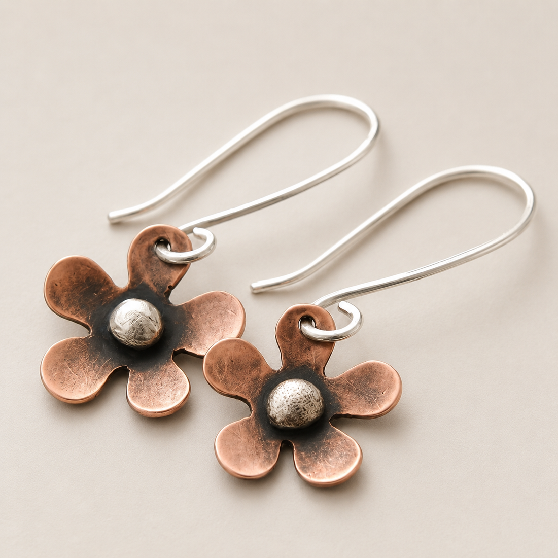 Hera – Vintage Silberblumen Ohrringe