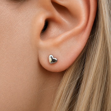 Mini Herz Ohrringe aus edlem Metall