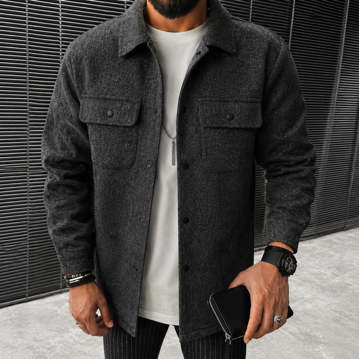 Finn - Bequemes Herren-Overshirt mit Knöpfen