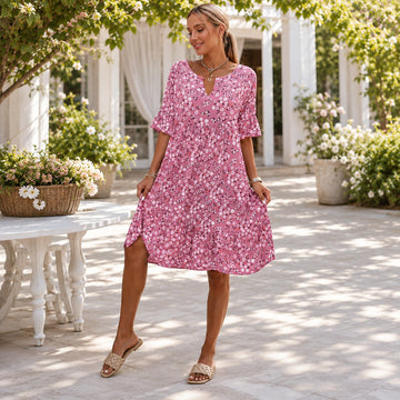 Lilian - Elegantes Kleid mit Blumendruck und fließendem Design