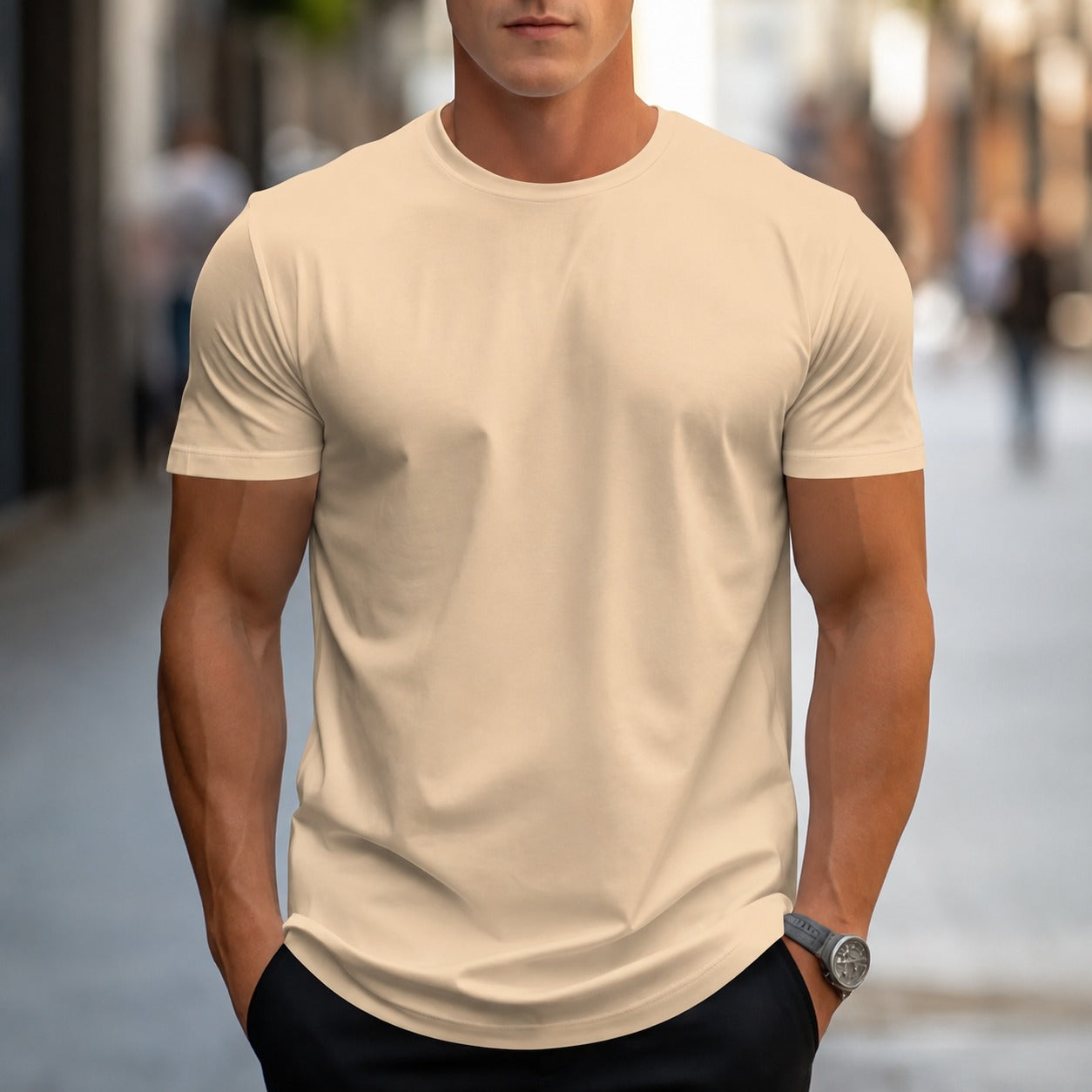 Owen - Legeres, unifarbenes Herren-T-Shirt
