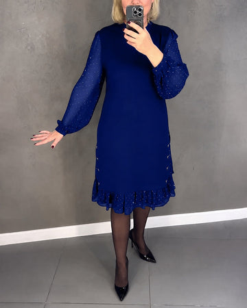 Gabriela - Elegantes langärmeliges Kleid mit Punkten
