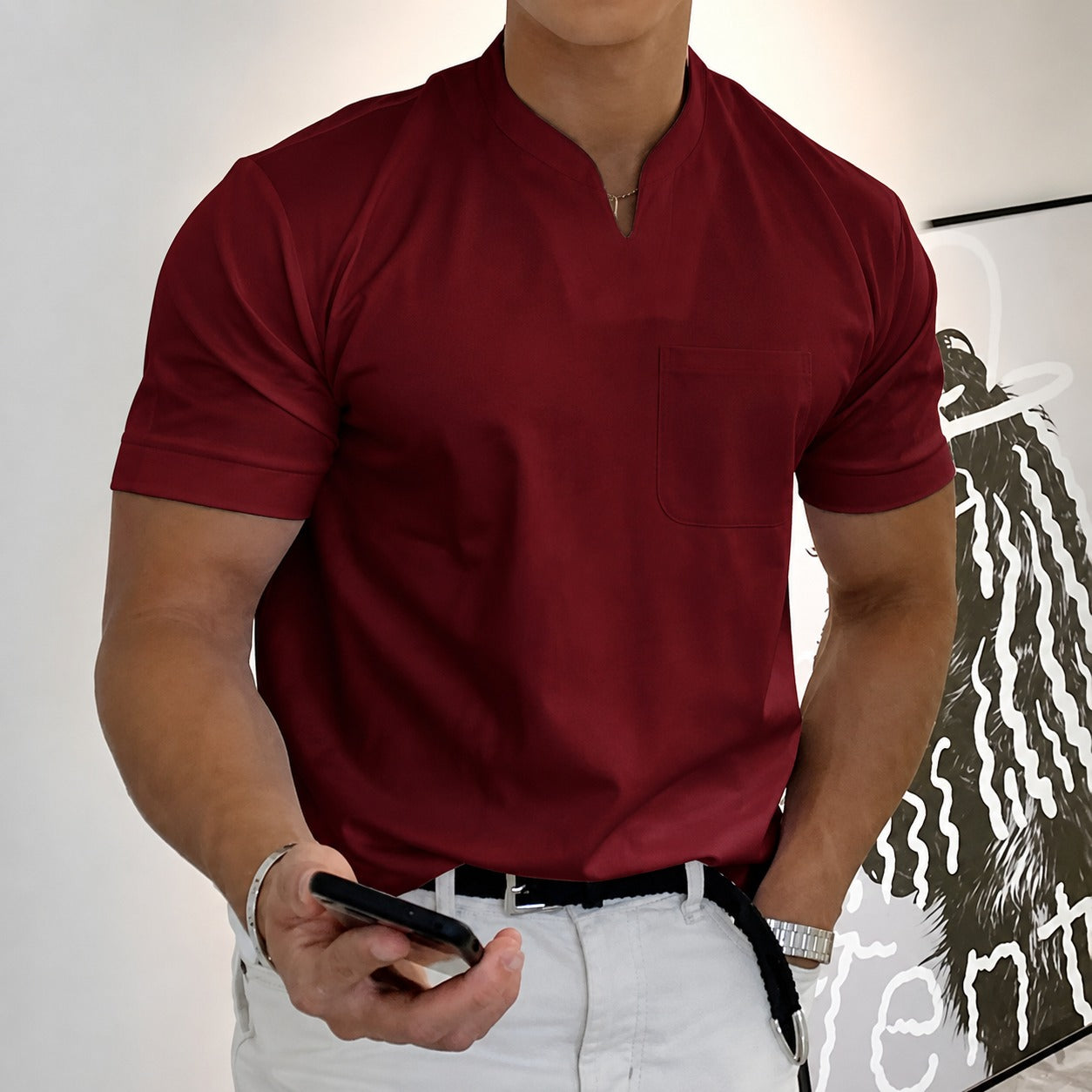 Jason - Herren-Fitnessshirt mit kurzen Ärmeln