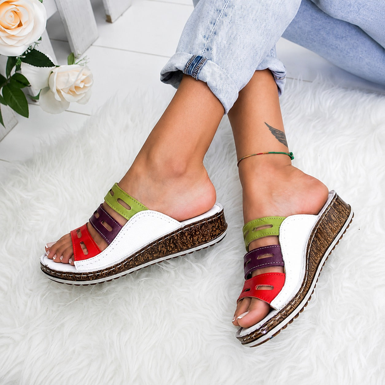 Christina - Farbenfrohe Freizeitsandalen