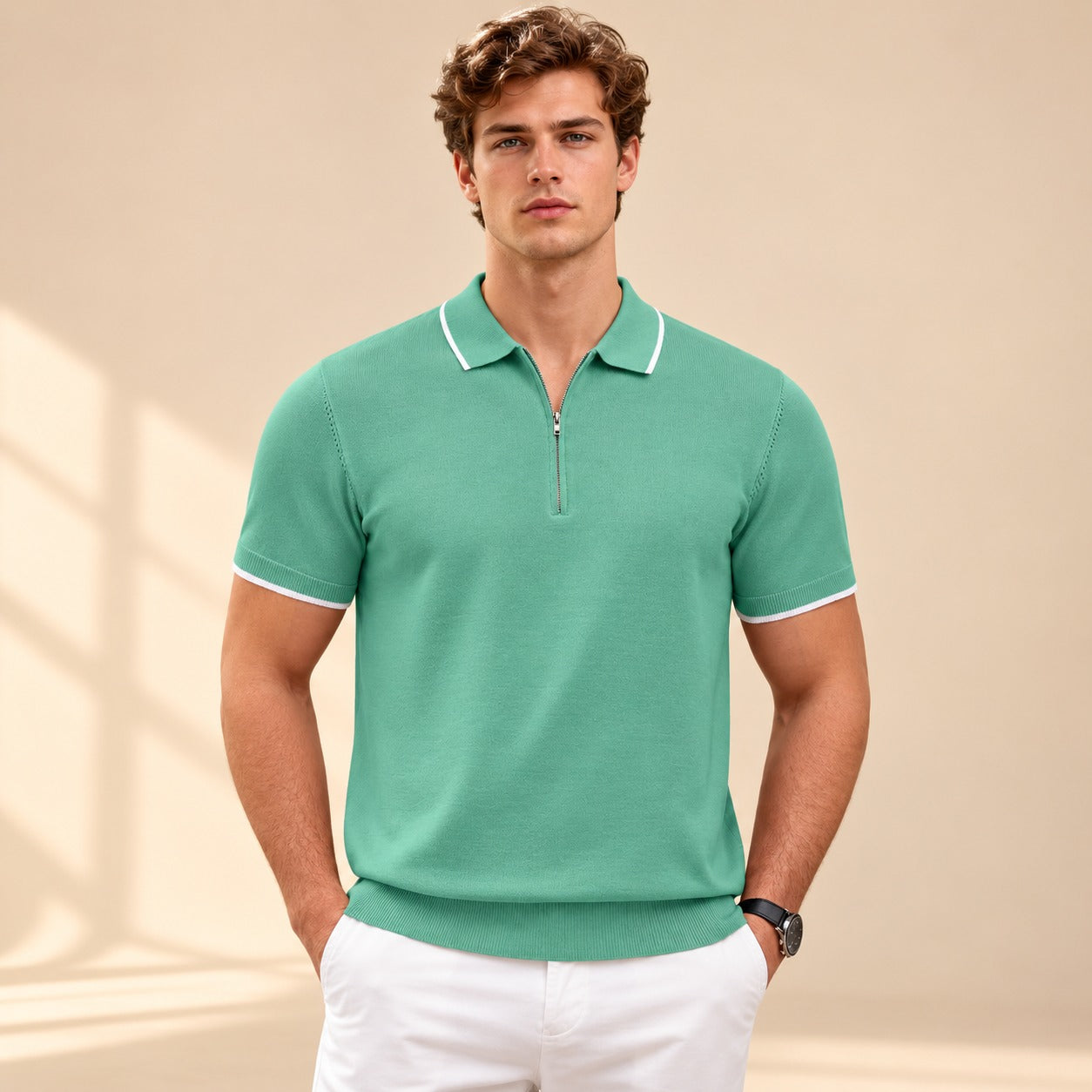 Leonard - Lockeres Poloshirt mit Zipper