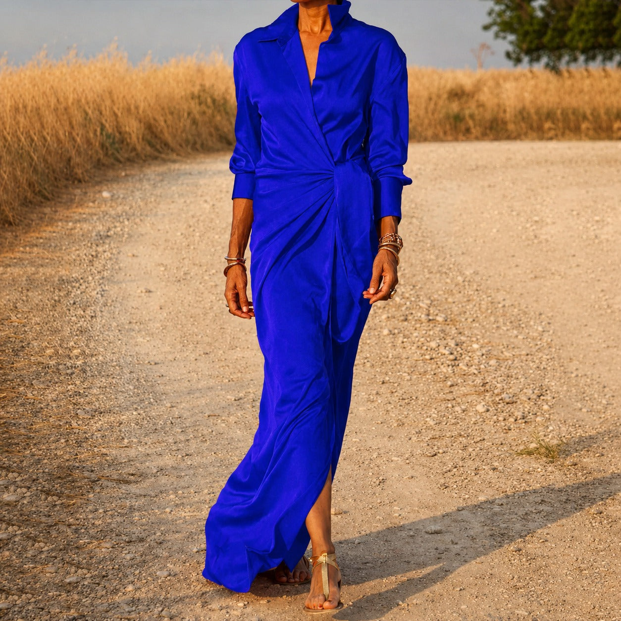 Connie - Langärmliges Kleid im Wickelstil