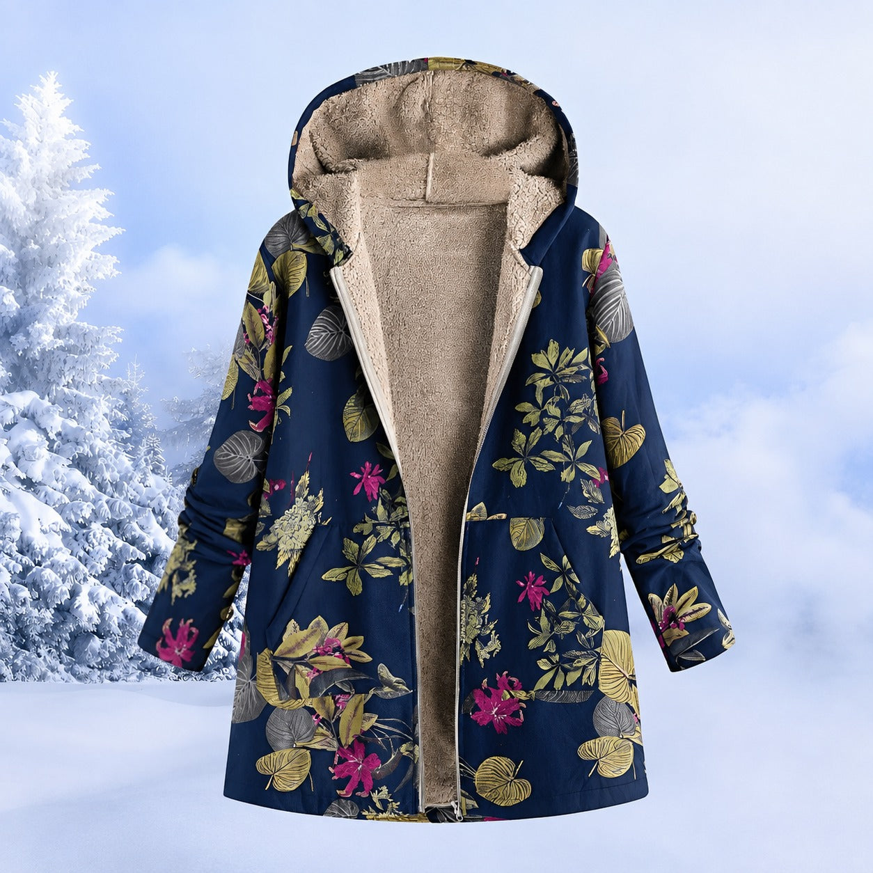 FluffCoat - Bunte, elegante Winterjacke
