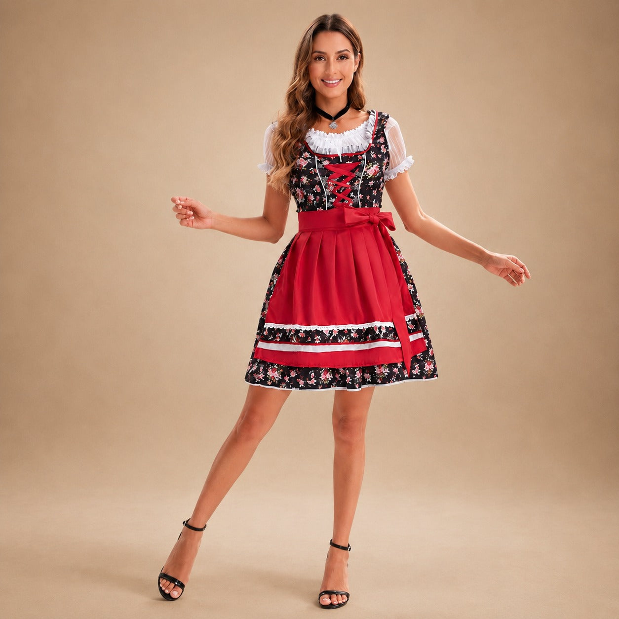 Angela - Elegantes Blumen-Oktoberfestkleid