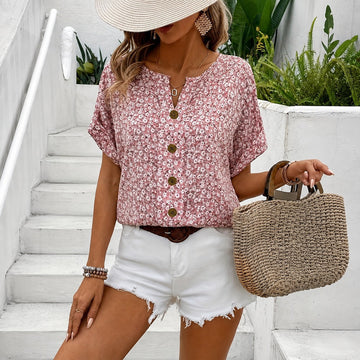 Lina - Sommer-Top mit Blumenmuster und femininem Detail