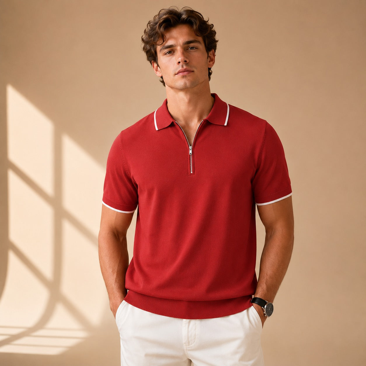 Leonard - Lockeres Poloshirt mit Zipper