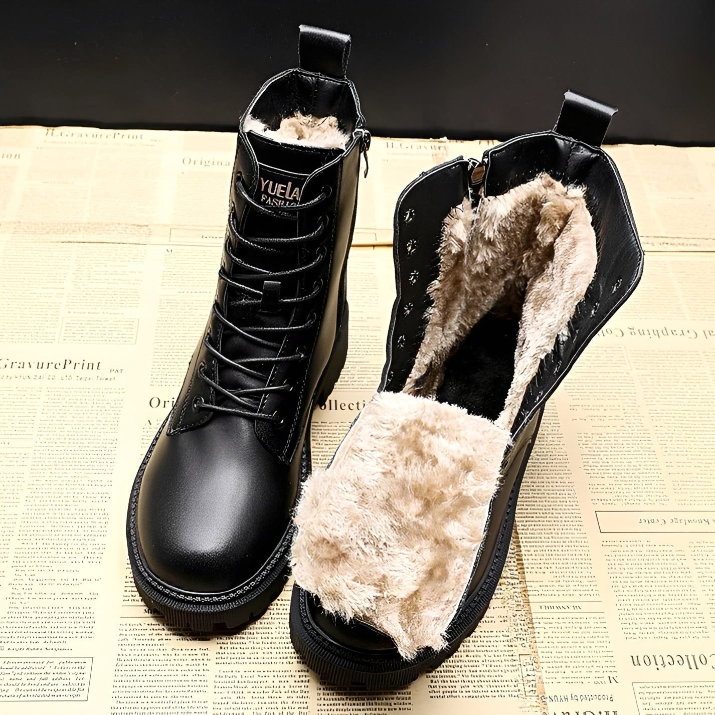 Adelpha - Schwarze Winterstiefel für kalte Tage