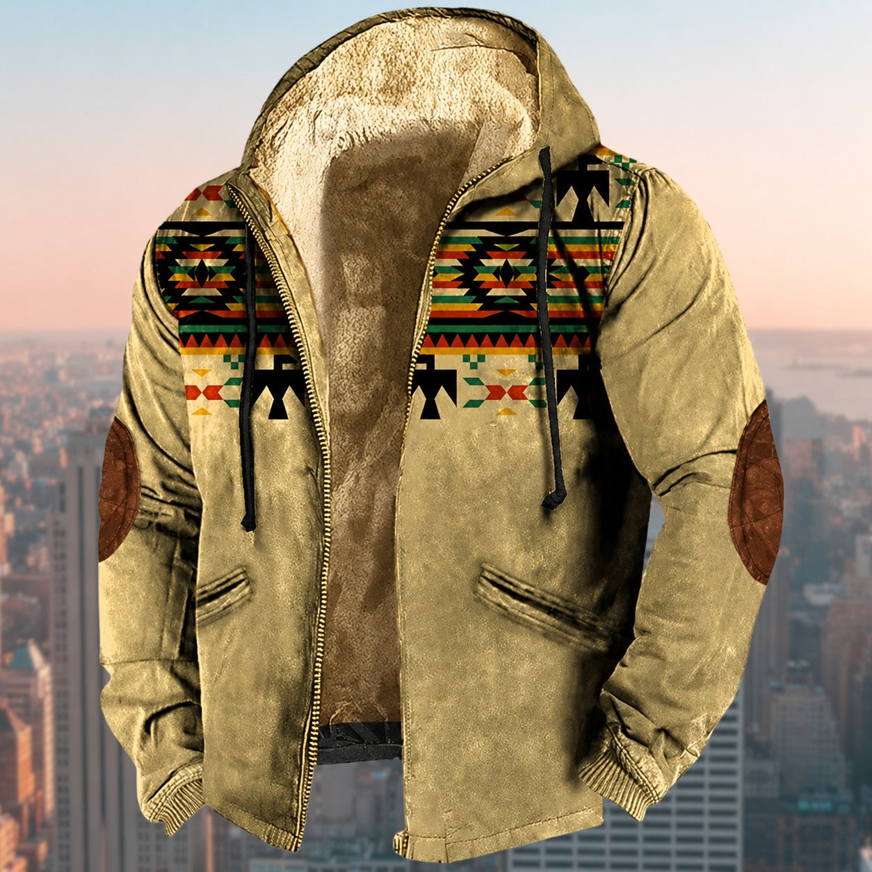Laszlo - Herren-Kapuzenjacke mit Tribal-Muster