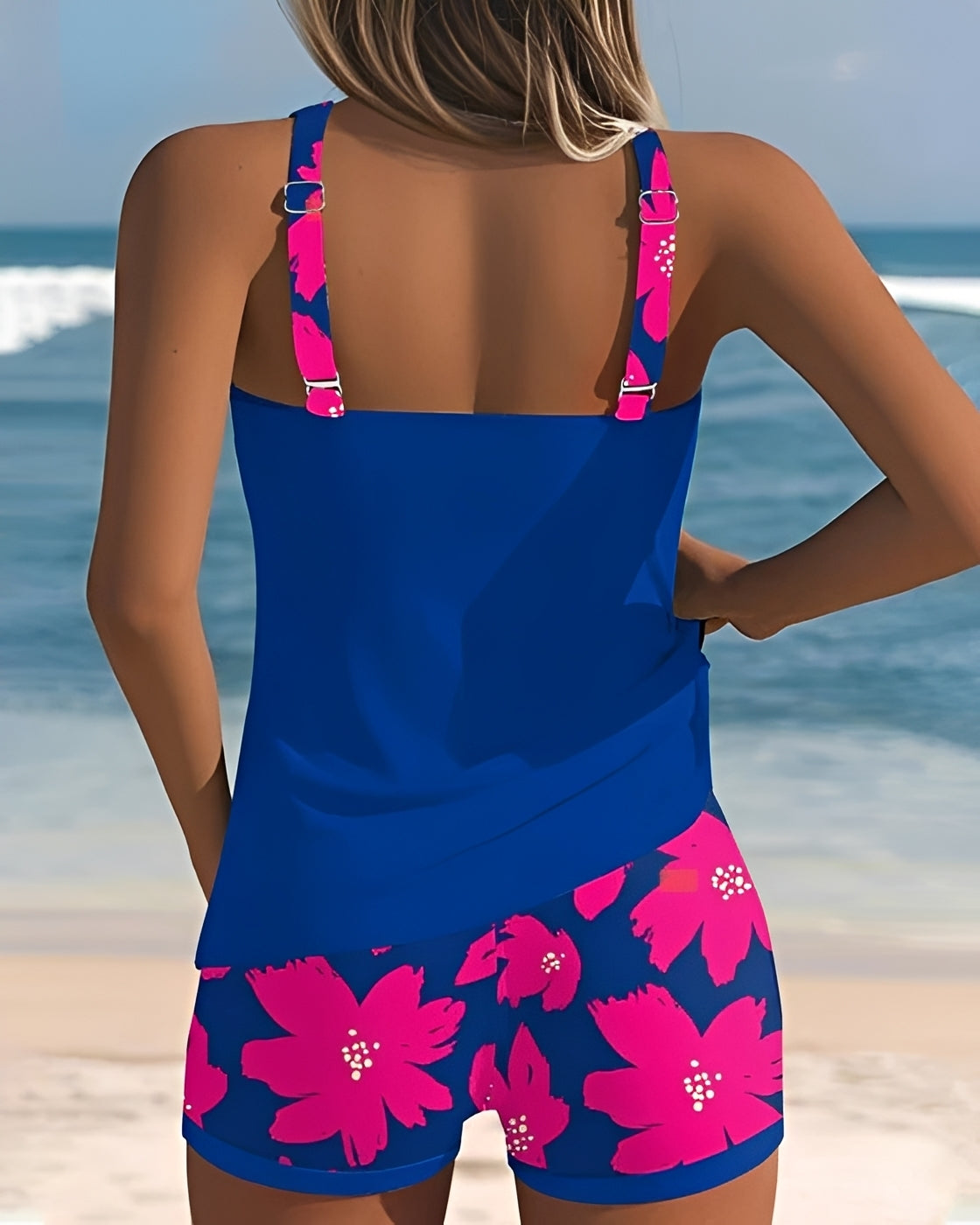 Mila - Tankini mit Blumenmuster und Rundhalsausschnitt