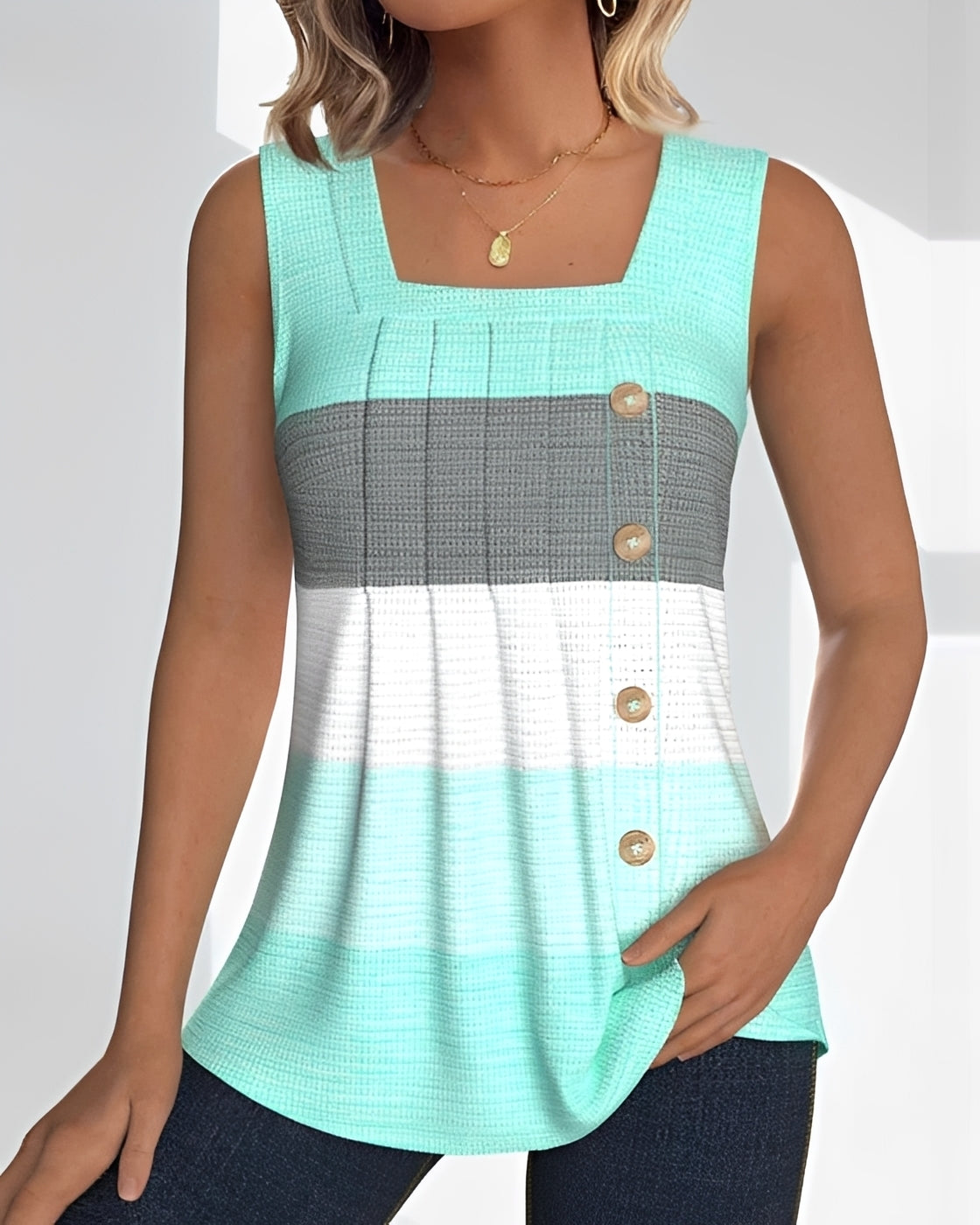 Grace - Legeres, Gestreiftes Tanktop mit Falten