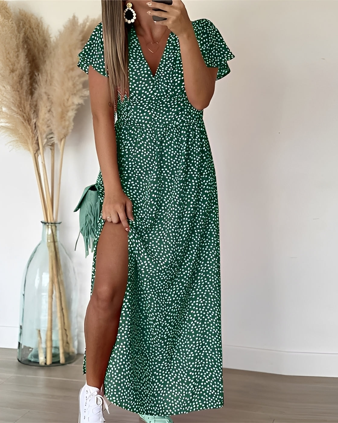 Kathleen - Bequemes Maxi-Kleid mit Schlitz