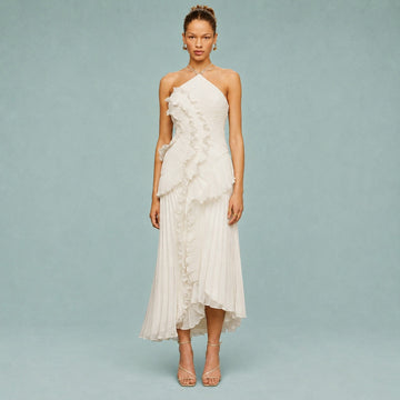 Roxan - Einfaches Ein-Schulter-Maxikleid