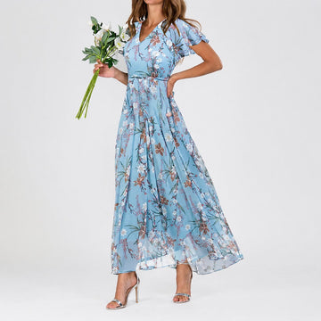 Lea - Ein vielseitiges Midi-Kleid mit Blumenmuster für jede Gelegenheit
