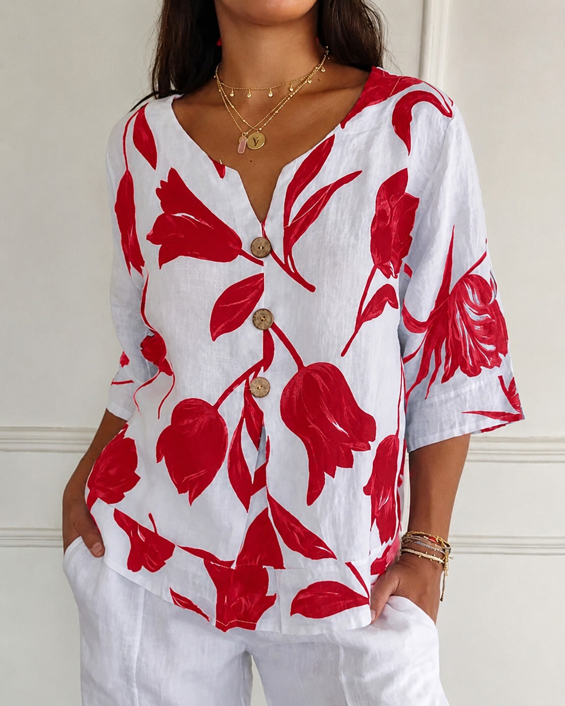 Chiara - Elegante Blumenbluse