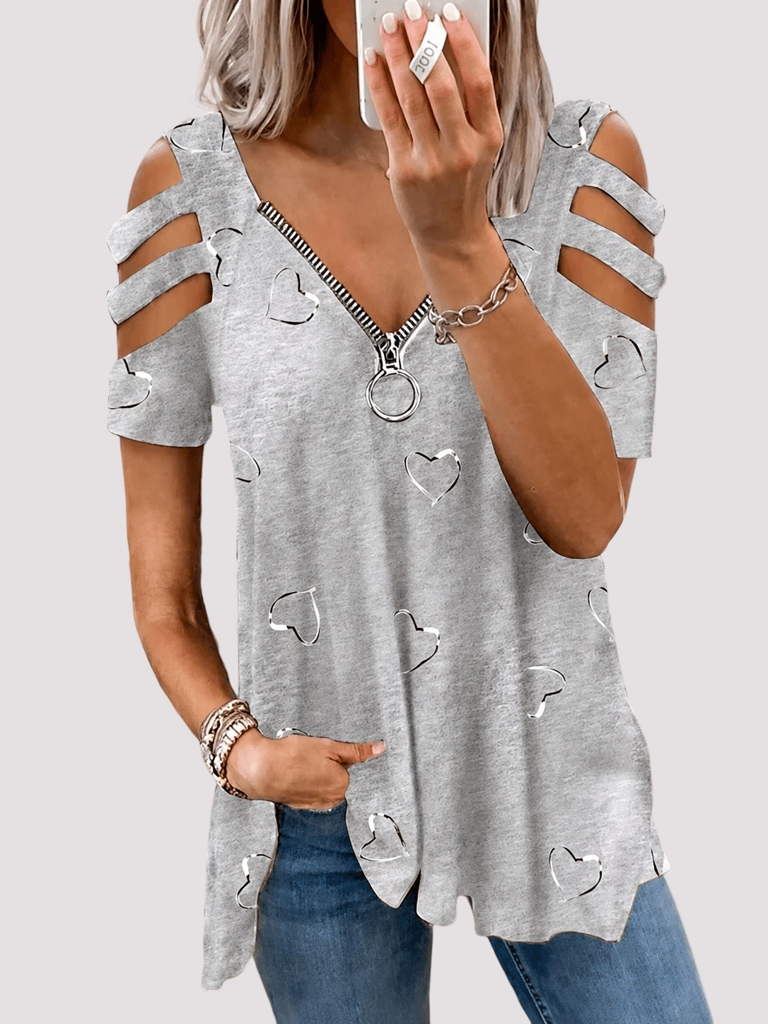 Saira - Elegantes Hemd mit Zipper