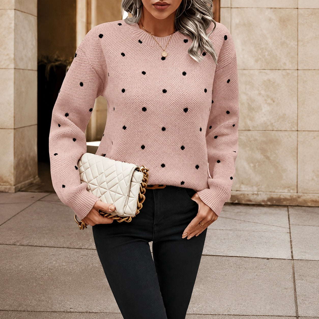 Karly - Damenpullover mit Punktedesign