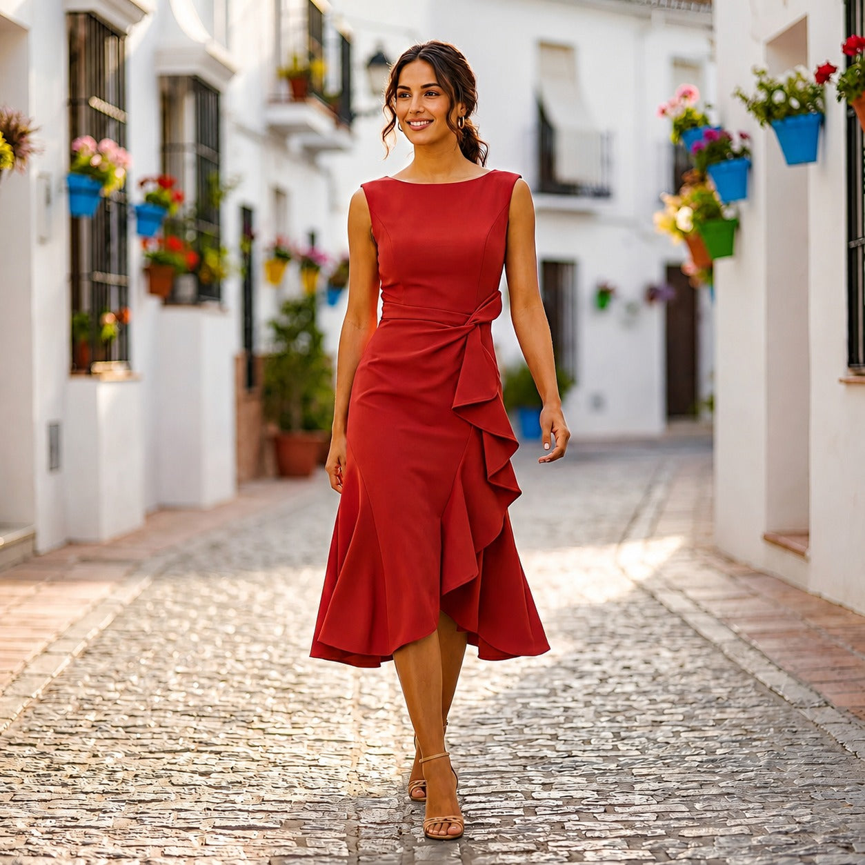 Jaiden - Stilvolles Midikleid mit Raffungen