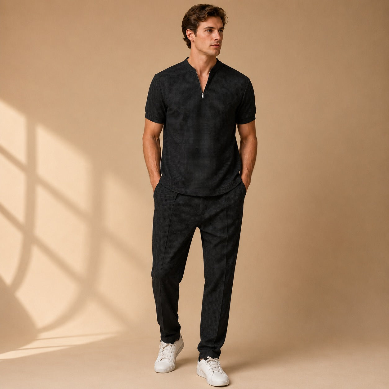 Howard - 2-teiliges minimalistisches Set mit Waffelmuster
