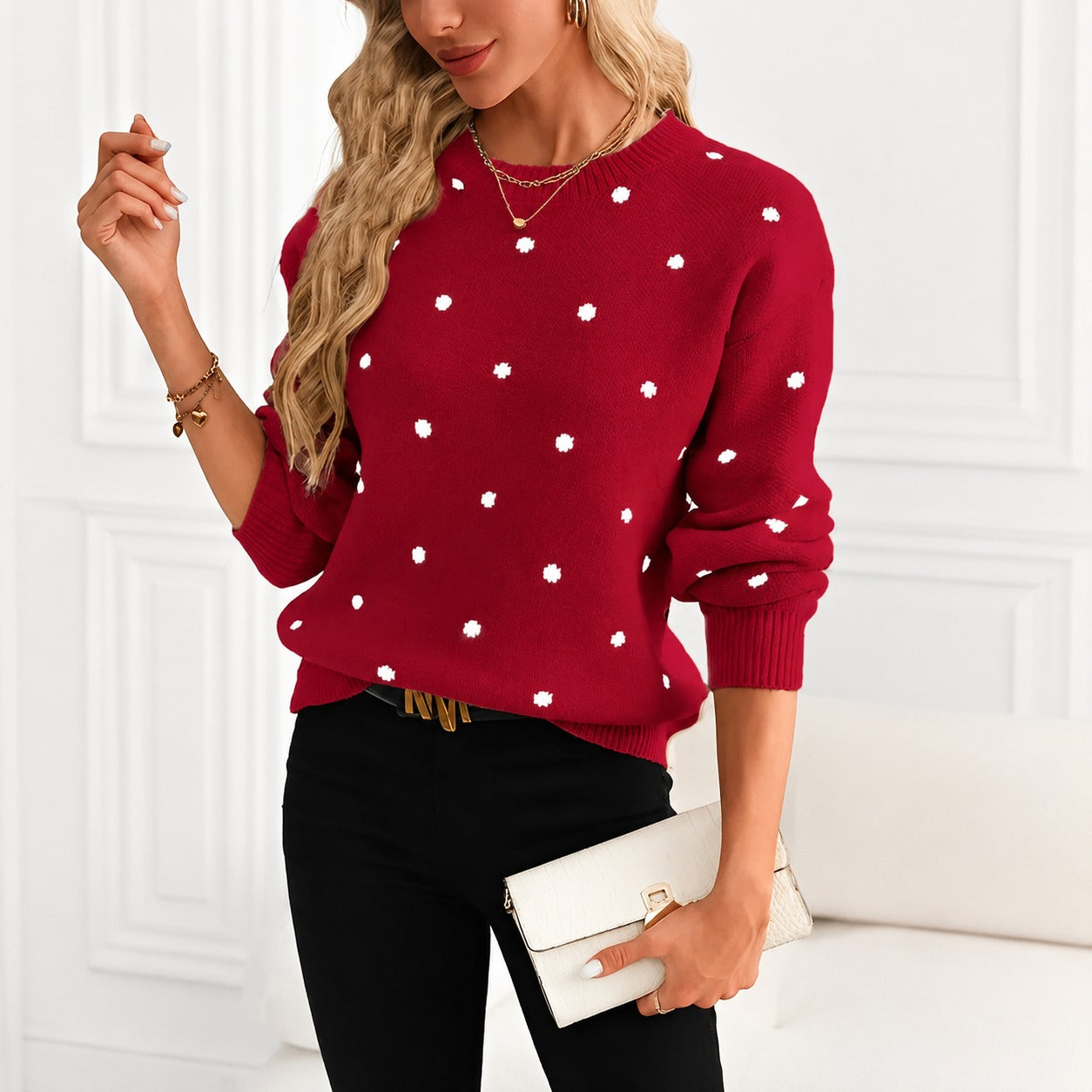 Karly - Damenpullover mit Punktedesign