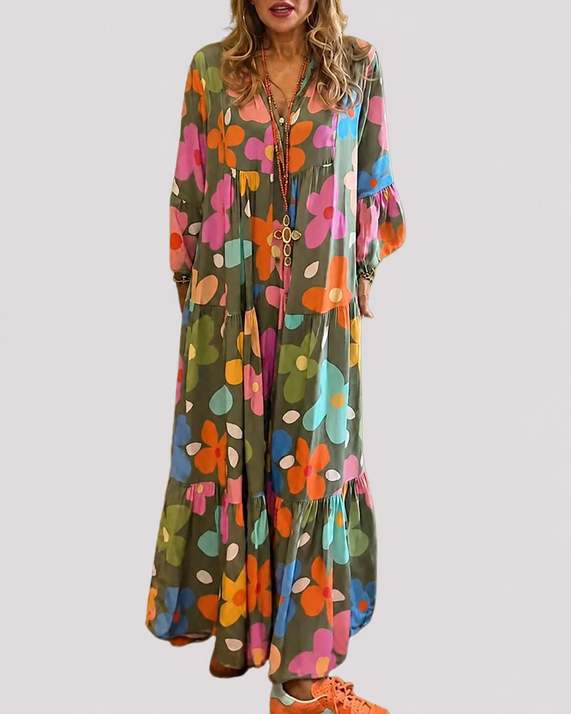 Alana - Bequemes buntes Kleid mit weitem Schnitt