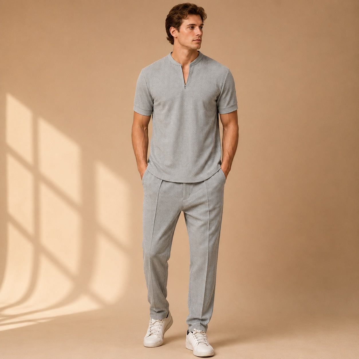 Howard - 2-teiliges minimalistisches Set mit Waffelmuster