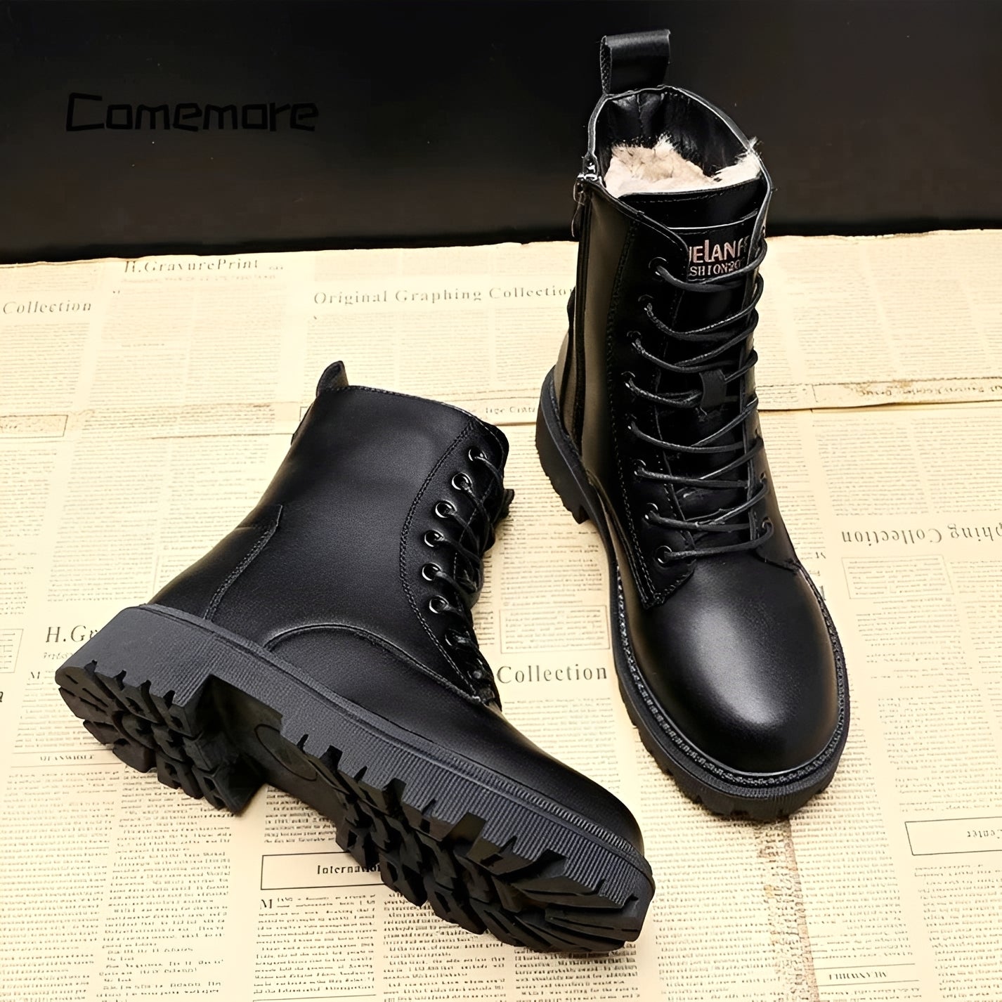 Adelpha - Schwarze Winterstiefel für kalte Tage